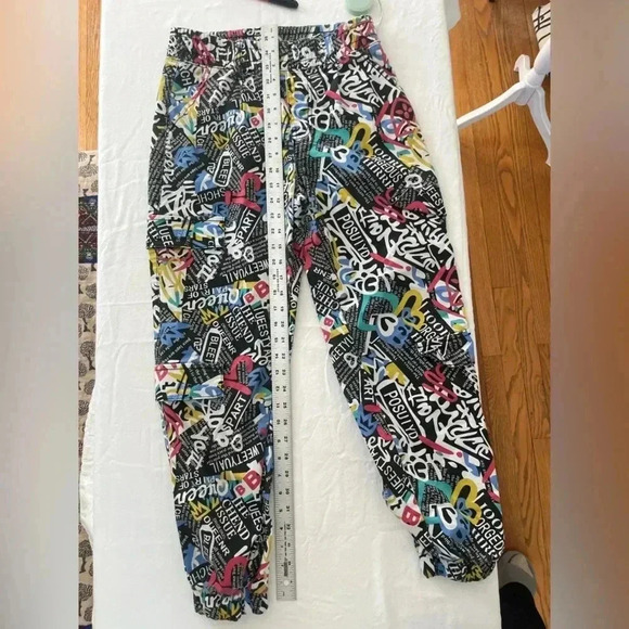 VIP graffiti graphic cargo joggers stretch pull up pant 7/28 streetwear bright - Picture 9 of 10
